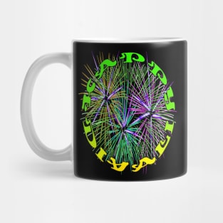 Happy Diwali Light Up The World With Fireworks Green and Yellow Mug